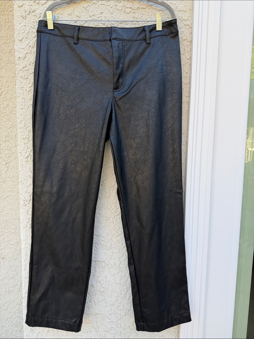 We The Free Women's Black Vegan Leather High Rise Ankle Pants Size 12 NWT